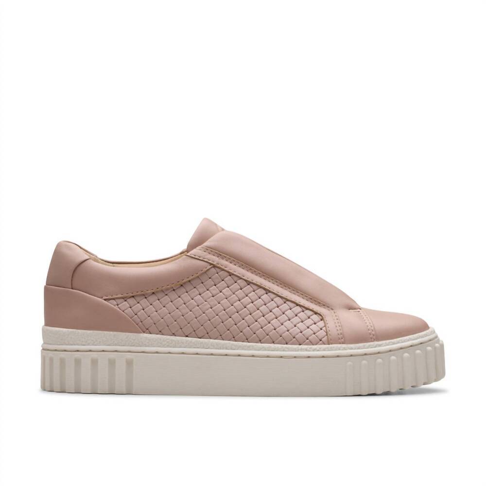 NEW CLARKS women's mayhill bay sneakers in light pink leather